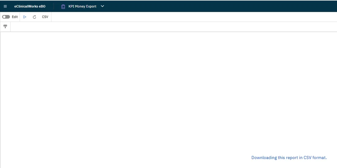 eBO saying Downloading this report in CSV format